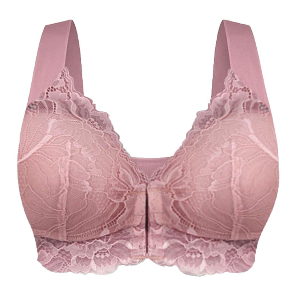 Supply Thin Cup Large Size Bra Bra Wide Shoulder Strap Gathered Breathable Front Buckle Beautiful Back Bra Women