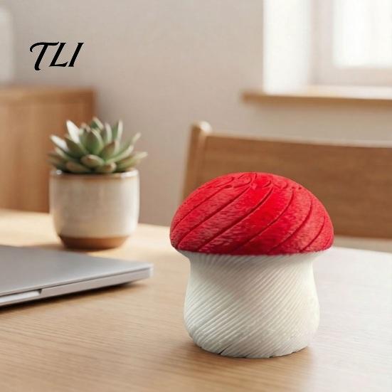 Rotating Mushroom Toy 3D Printed Slippery Figurine, Deformable Fidget Toy, Desktop Twisting Shape Desk Decor for Office and Home Gadgets