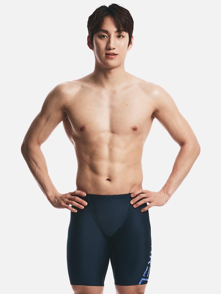 BARREL Basic Big Logo Half-Length Jammer Swimsuit Deep Navy (B6Smsms103Dnv)