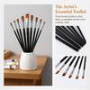 9PCS Angled Tip Layout Nylon Painting Brush Set Watercolor & Oil Painting Tools  Watercolor Coloring