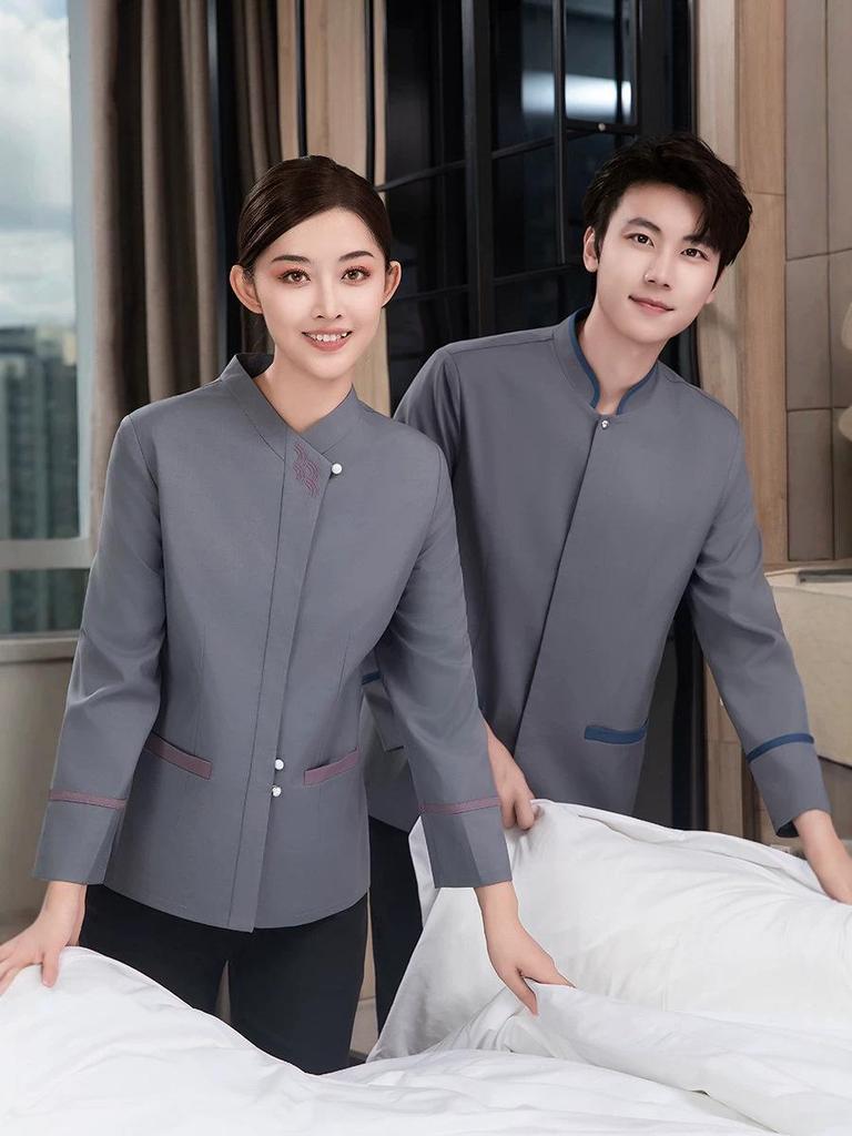 Unisex Plus Size Long Sleeve Hotel Cleaning Uniform