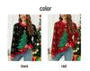 Women's Christmas LED Knit Sweater: European & American Style, Round Neck, Santa Claus & Christmas Tree Jacquard Design