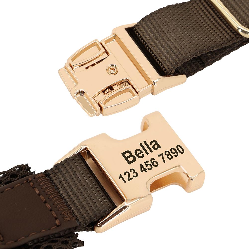 Personalisiertes Großhunde-Geschirr Verstellbar Graviert Mesh Leder Haustiergeschirr Weste Für Kleine Mittelgroße Große Hunde Haustierbedarf XS-XL