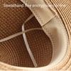 Breathable Paper Straw Panama Hat with Adjustable Chin Strap and Wide Brims Sun Protections for Women Vacation and Trip