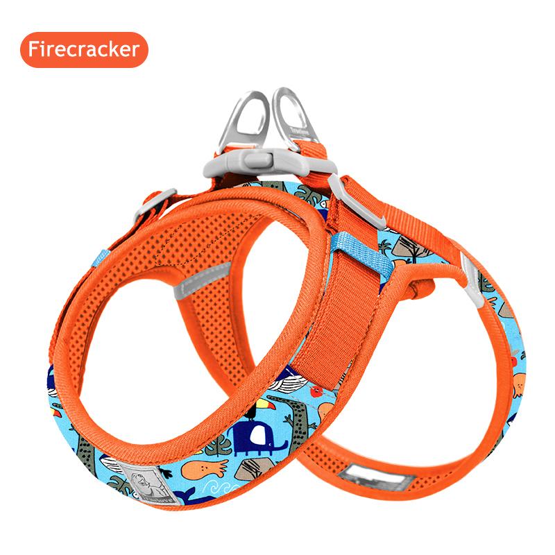 Truelove Floral Printing Mesh Harness for Dogs and Cats Small and Medium Breeds All Weather Adjustable Summer Walking TLH30131 XXS
