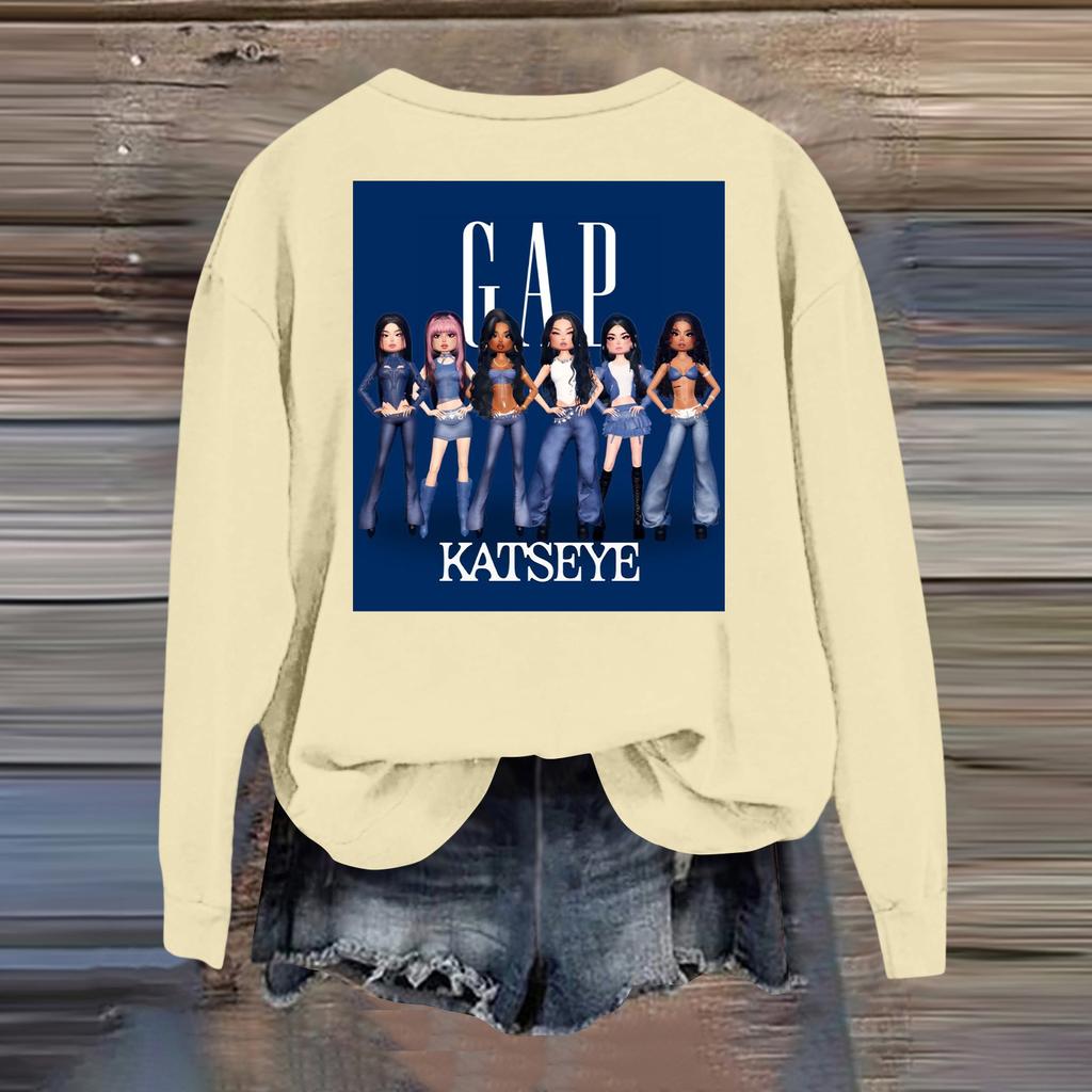 Women's Fashion Casual Long Sleeve Loose Printed Sweatshirt