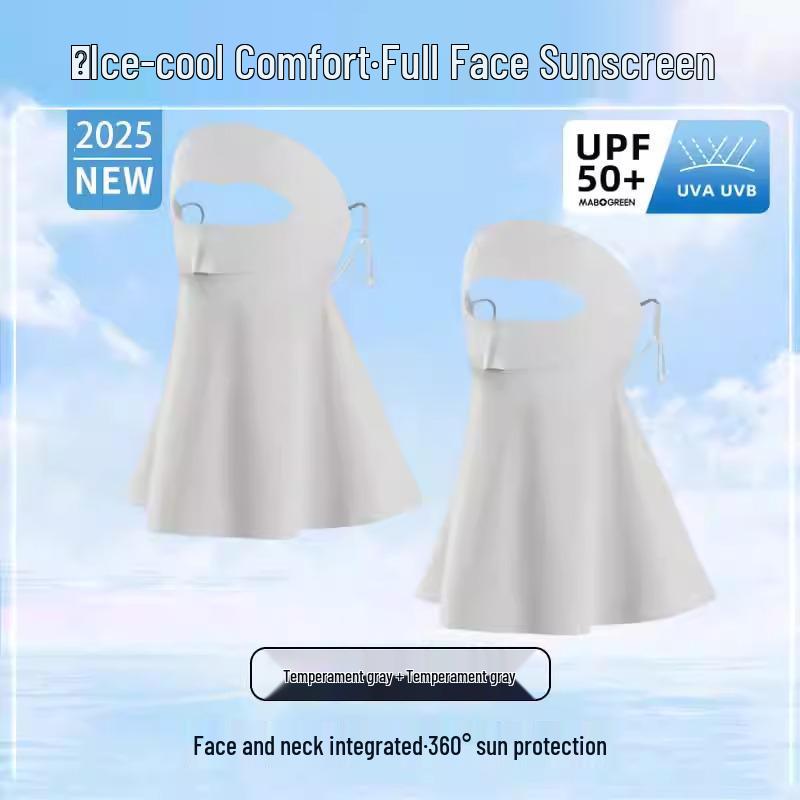 Women's Full Face UV Protection Facekini with Neck Guard - 2025 Style Summer Sunshade