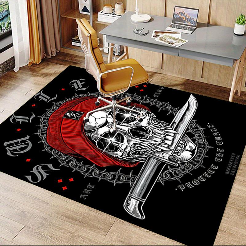 1pc Skull Art Carpet, Office Rug Outdoor Mat Home Decor Area Carpet Festival