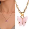 Delicate Sturdy Acrylic Butterfly Drop Necklace Holiday Gifts Additioin for Her Elegant Everyday Jewelry Pieces
