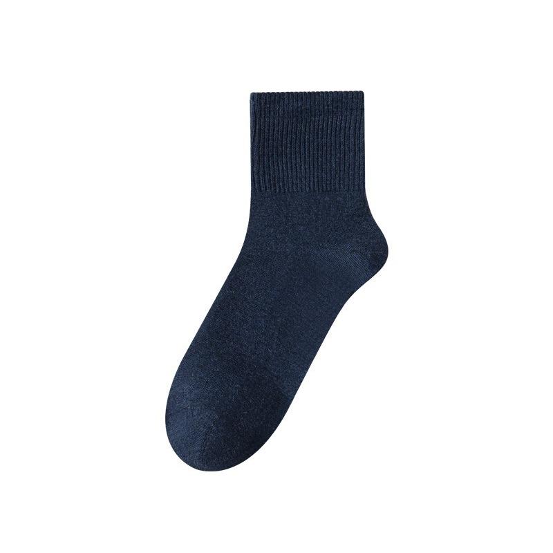 Men's Mid-calf Socks for Autumn and Winter, Pure Cotton Sweat-absorbing and Deodorizing Sports Socks, Antibacterial Long Calf Socks for Winter