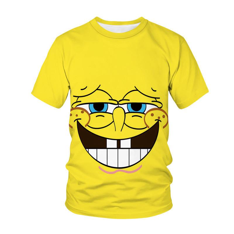 Summer SpongeBob SquarePants Role-playing Women's 3D Printed Casual Comfortable Breathable Sports Short Sleeved T-shirt