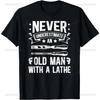 Alter Mann mit einer Drehbank Holzdrechseln Drechsler Geschenk Unisex T-Shirt Sommer Atmungsaktive Baumwolle Grafik T-Shirts Ropa Hombre