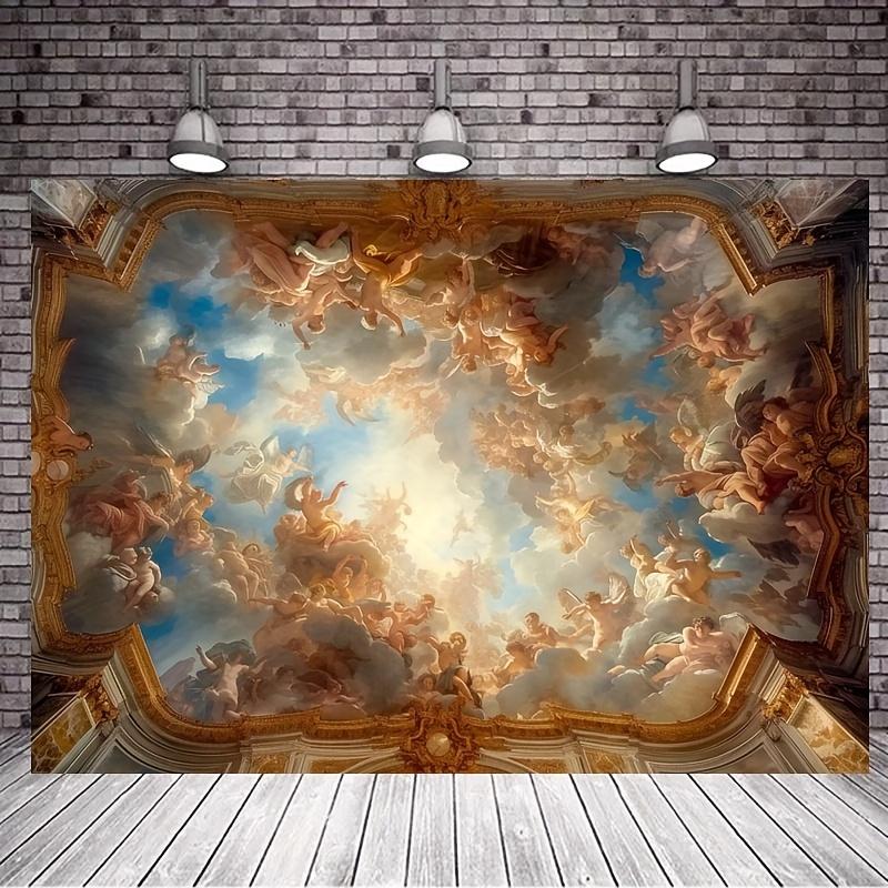 1 luxuriöser Renaissance-Dekostoff - lebendiges Retro-Paris, französischer Palast, europäisches Kunstprint-Design