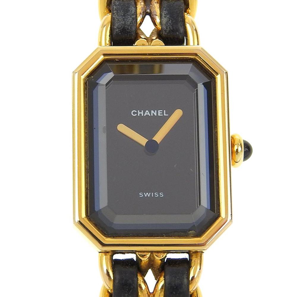 

CHANEL Premiere L Watches blackDial Plated Gold/leather Quartz Analog display Women Used