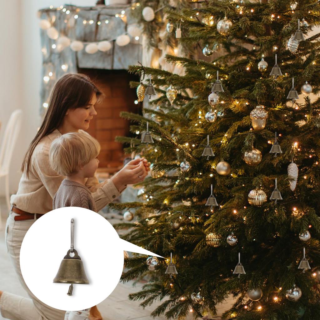 25 Stück Vintage Kupferglocken Kleine Hornglocken Anhänger Bauernhof Schaf Rinderglocken Weihnachtsbaum Hängende Glocken Anhänger Ornamente