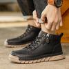 Leather Boots Men High Casual Shoes for Men Trend Zipper Walk Flats Winter Shoes Vulcanized Ankle Boots New