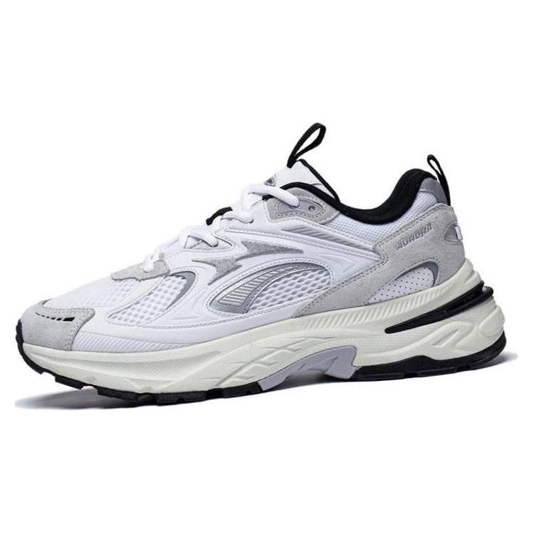 Li Ning Aurora 2K Comfortable Slip Resistant Abrasion Resistant Low Top Casual Shoes Men's Standard White AGCT107-1