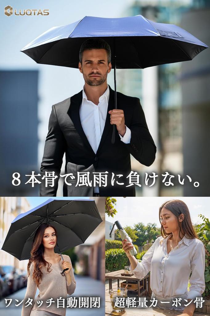 Lightweight Folding Umbrella for Sun and Automatic Carbon 8 55cm Full Light UV Sun and Light Safety Satin Gray Men's Parasol Rain, Open/Close, Fiber,
