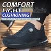 Men's Steel Toe Safety Shoes Anti Smash & Anti Puncture Lightweight Work Fashionable And Durable Buttoned Safety Shoes Boots