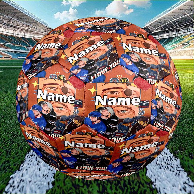 Custom Name Personalized Heated Rivalry Print Size 5 Soccer Ball Training & Match Football, for Team, Kicking, Gift for Football Enthusiasts