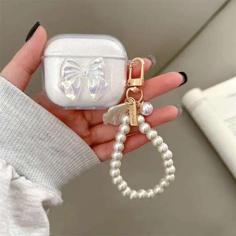 Cute bow creative AirPods apple earphone case wireless bluetooth protective case transparent earphone case