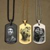 Personalisierte Hundemarken-Halskette aus Edelstahl mit Spiegelpolitur und Fotodruck