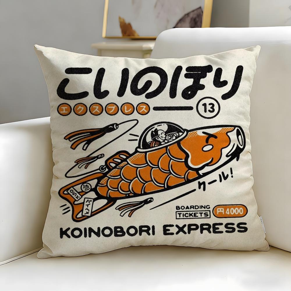 food theme Takoyaki Japanese Food Cushion Cover Soft & Easy-Wash Pillow Case – Versatile for Couch, Bed, Travel and Office