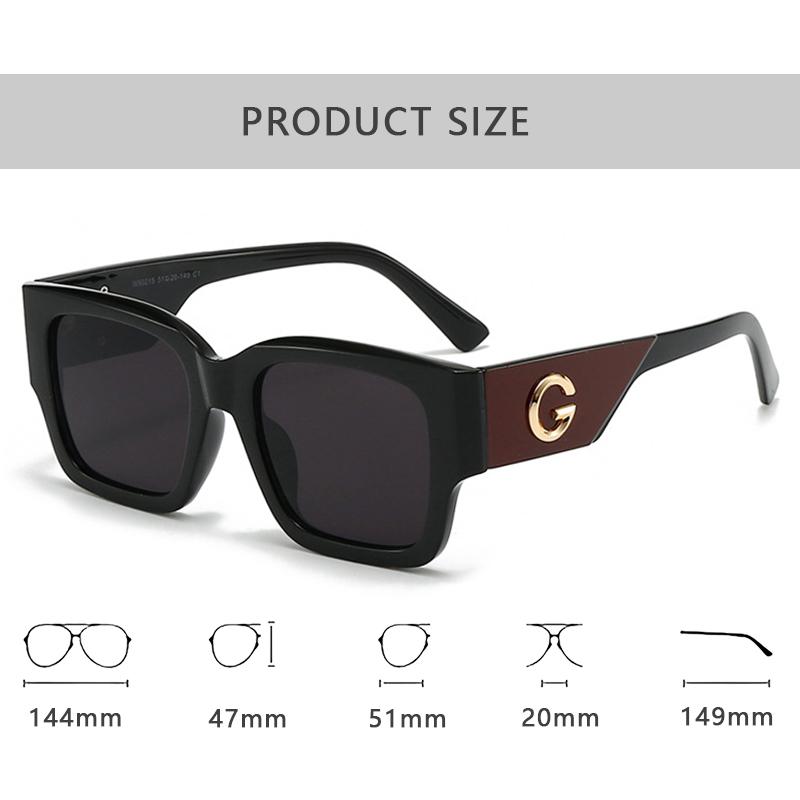 New Fashion Brand Luxury Designer Sunglasses Women  Letter G Square Outdoor Vintage Shades Glasses Summer Travel Sunglasses