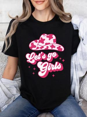 WomenS Style LetS Go Pattern Print Short Sleeve Tshirt Harajuku Sleeve Casual Clothing Street Tops Tees Aesthetic Clothes
