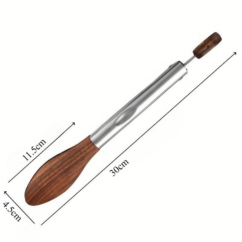 1pc Heavy Duty Stainless Steel Kitchen Tongs Non-Scratch Heat Resistant with Wooden Handle for BBQ Serving Flipping Cooking