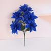 Cross-border Christmas 5-Fork Velvet Artificial Flower Bouquet - Green Plant Bonsai Christmas Decoration