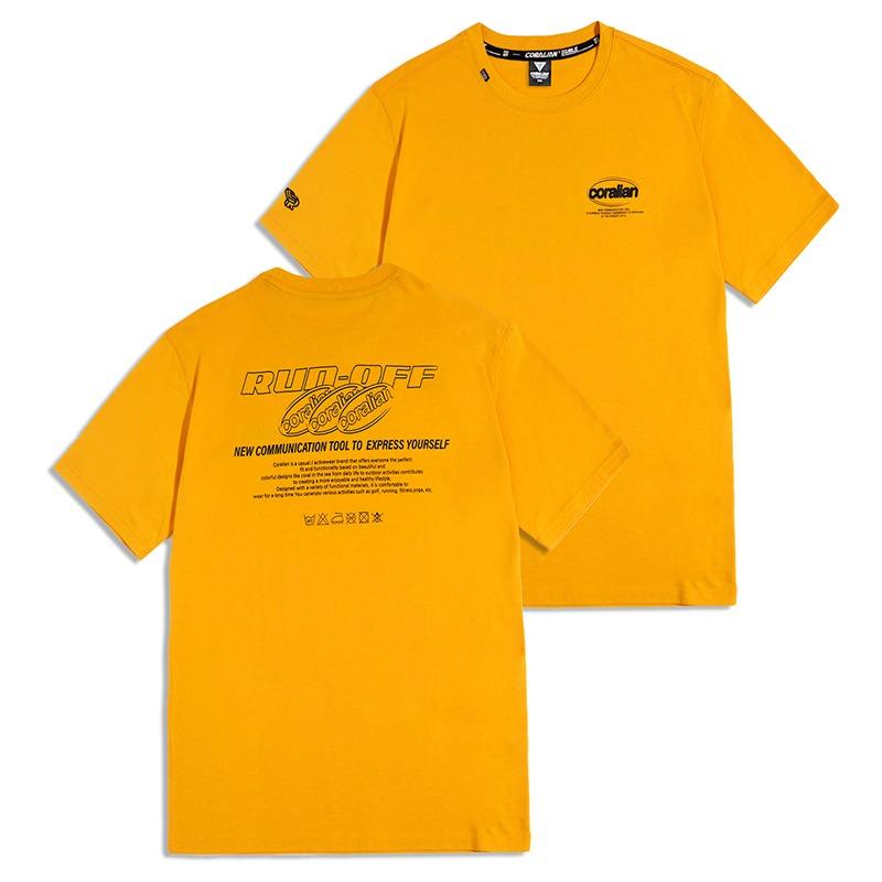 CORALIAN Runoff Coin Short Sleeve Cotton T-Shirt Orange