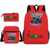 Cartoon abstract Shanhaijing primary school students and teenagers backpack schoolbag tongtongsahur three-piece set L