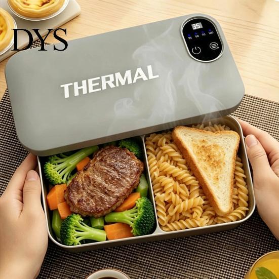 Scaldavivande da Viaggio Elettrico per Pranzo, Capacità 900ml, Scaldavivande Portatile, Rivestimento in Acciaio, Ricaricabile via USB, Riscaldato, Ermetico, Temperatura Costante