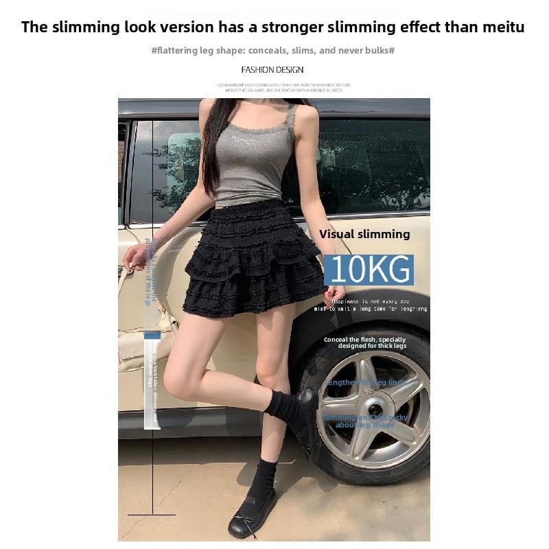 Purely desirable ballet-style sweet cake skirt women's clothing 2026 new high-waisted slimming A-line short skirt with anti-exposure design