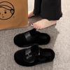 Baotou Mao Mao slippers women wear autumn and winter new warm Internet celebrity muffin thick bottom home non-slip soft bottom cotton mop