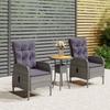 Ensemble de bistro de jardin 3 pcs Résine tressée