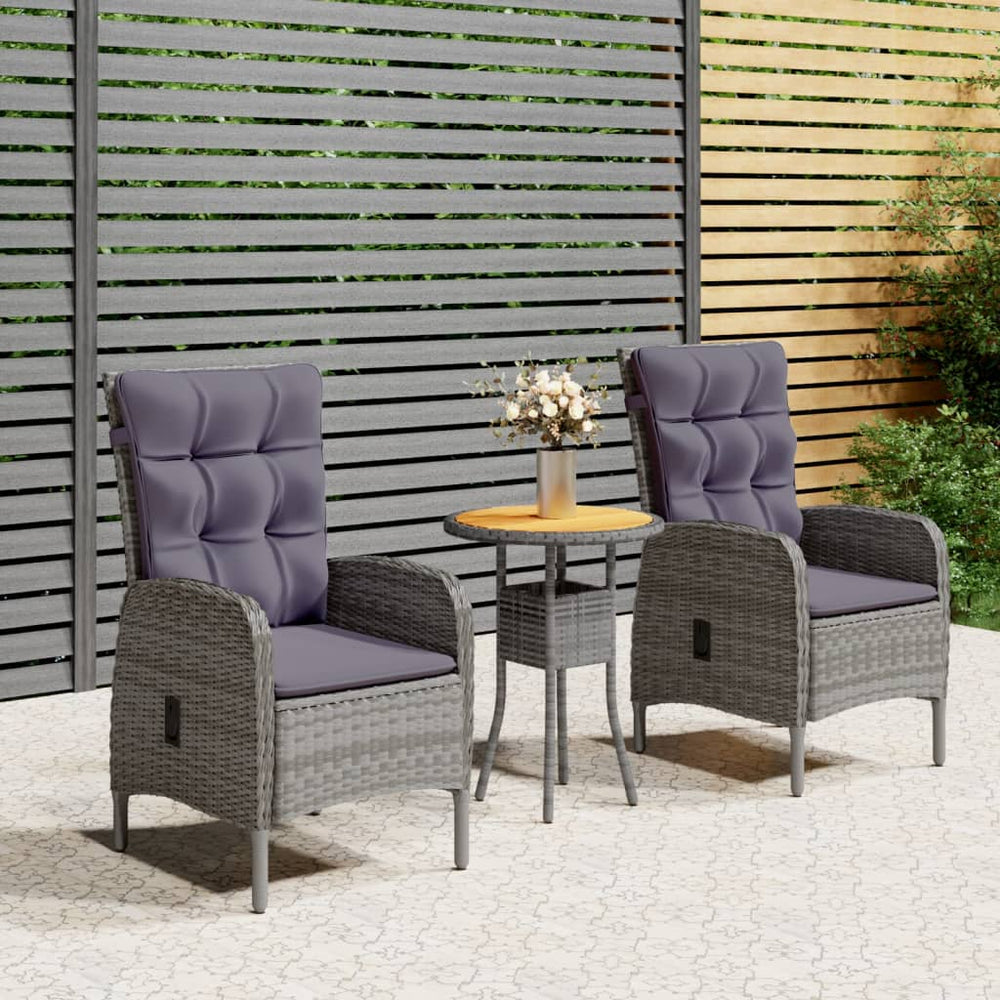 Ensemble de bistro de jardin 3 pcs Résine tressée
