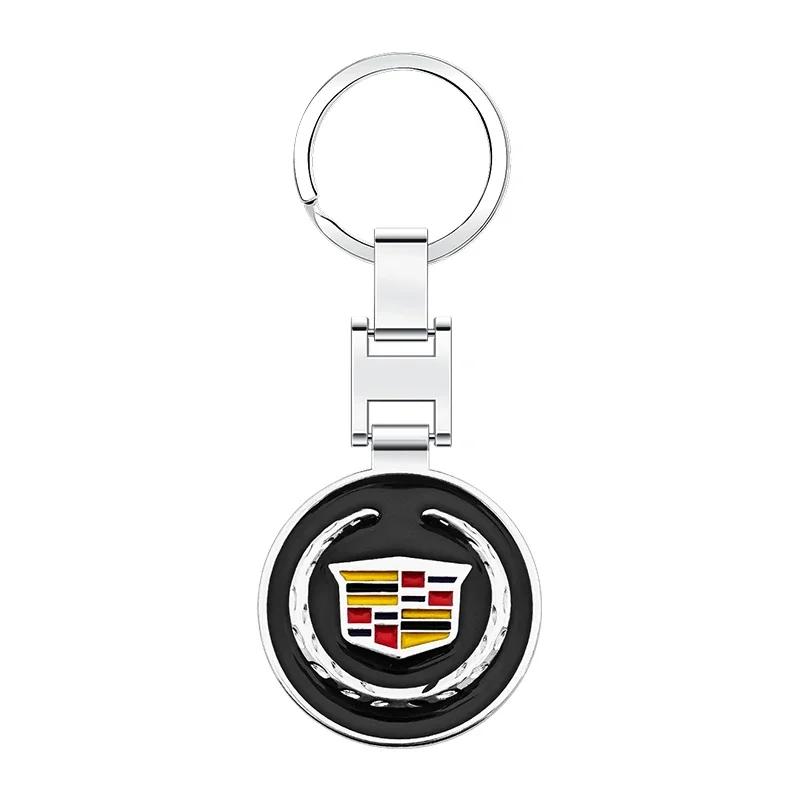 

1pcs Metal Car Keychain Pendant Double sided Key Ring For Cadillac Escalade Deville CTS DTS STS XTS ATS BLS CT5 CT6 XT5 XT6