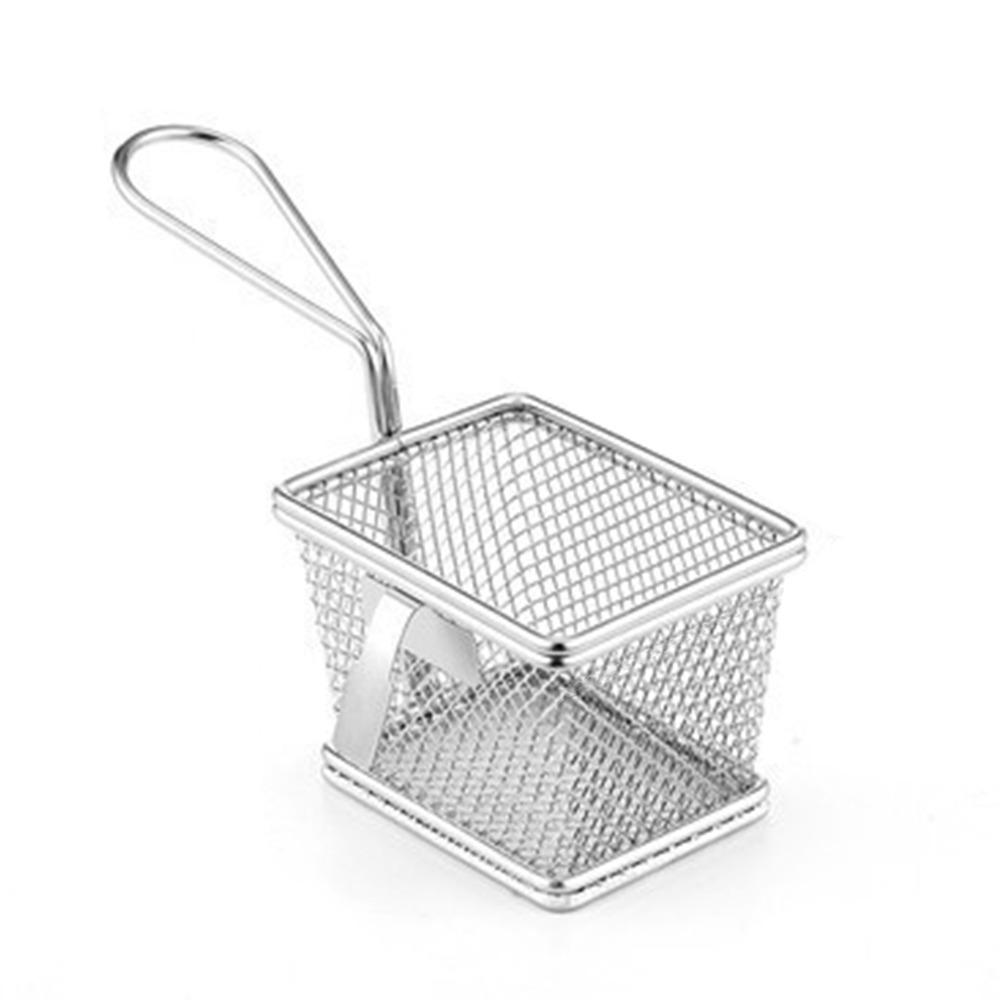 304 Stainless Steel Deep Frying Basket with Hook&Handle Multi-funcational Hangable Colander Mesh Sieve Oil Filter