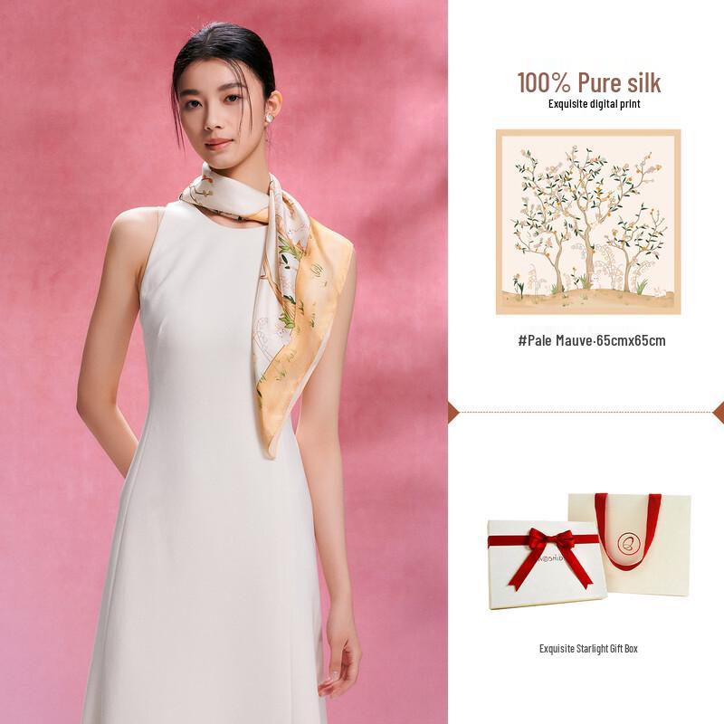 Gem Butterfly 100% Mulberry Silk Square Scarf