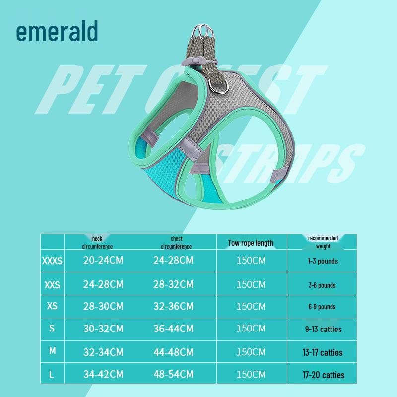 Reflective Vest-Style Pet Harness and Leash Combo