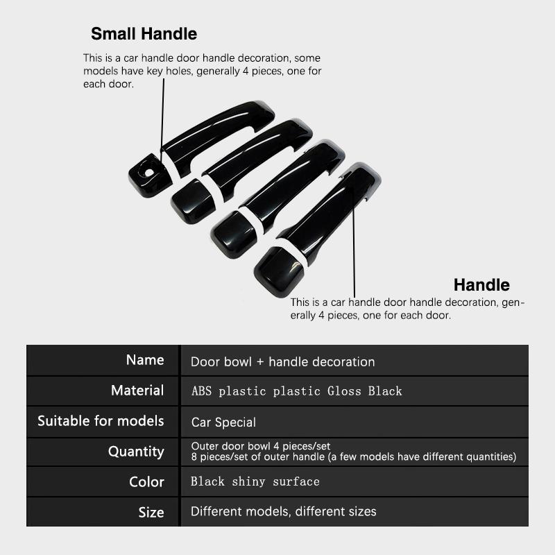 For Toyota Tundra XK50 2007~ 2018   Gloss Black Outer Door Handle Cover Stickers Car Styling Protective