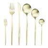 Set Gold Cutlery Dinnerware 6pcsset Knife Cake Fork Tea Dessert Spoon Tableware Stainless Steel Flatware Kitchen Silverware Set