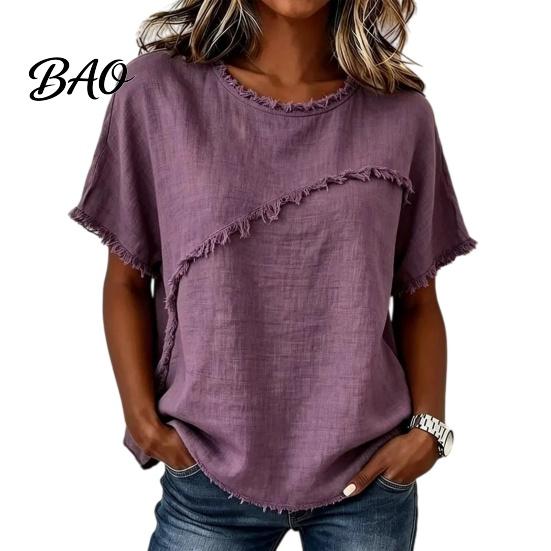 Soft Touch Women Tee T-shirt, Crew Neck Short Sleeve Shirt, Pure Color Fabric Summer Loose Fit Tops, Casual Tees T-shirt