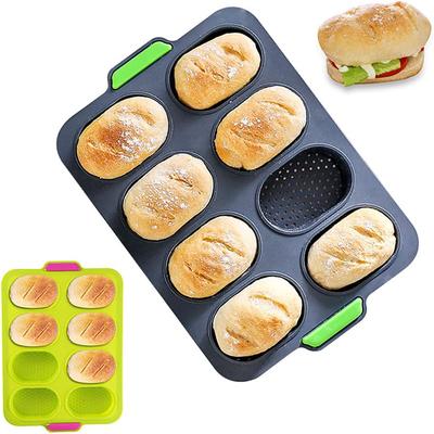 Silicone Bread Mold Baguette Baking Tray Nonstick Loaf Tin  8 Grid Bread Tin for Baking French Bread Mold Bakeware Baking Tool