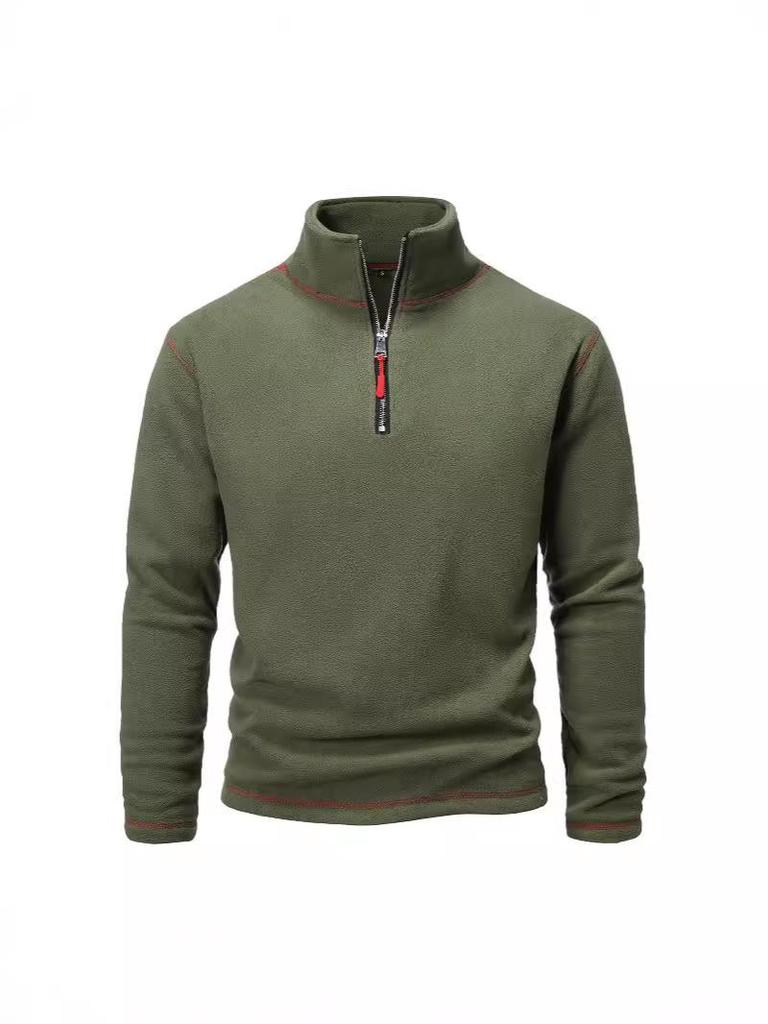 Evropská a americká pánská taktická fleecová bunda se stojáčkem - Teplá mikina s kapucí z polárního fleecu na podzim/zimu