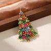 Luxury Christmas Colorful Enamel Brooches for Women Unisex Rhinestone Xmas Tree Candy Rod Crutch Metal Brooch Pins Party Jewelry