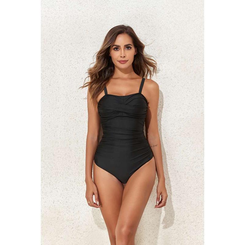 Sexy Strap One Piece Solid Swimsuit Women Print Swimwear Female Push Up Bodysuit Lady Padded Bathing Wear Backless Beachwear