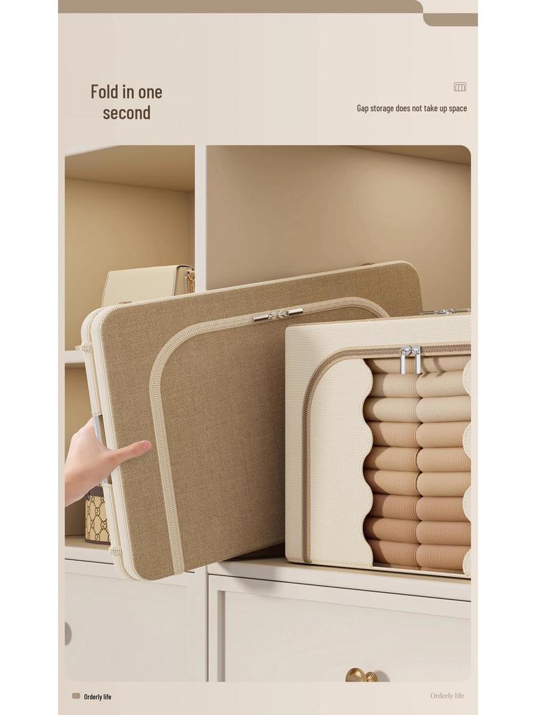 Large Foldable Storage Box for Clothes and Quilts - Visible and Durable Organizer Bin